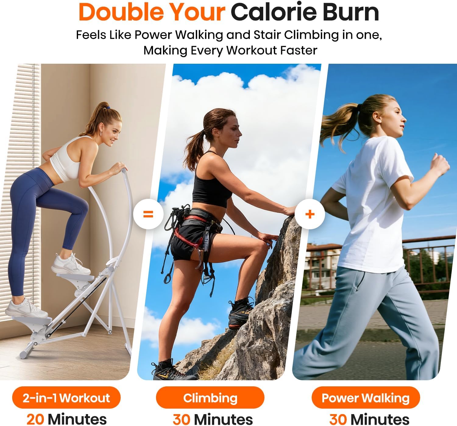 Stair Stepper Climber with Moving Arms Compact Cardio Trainer