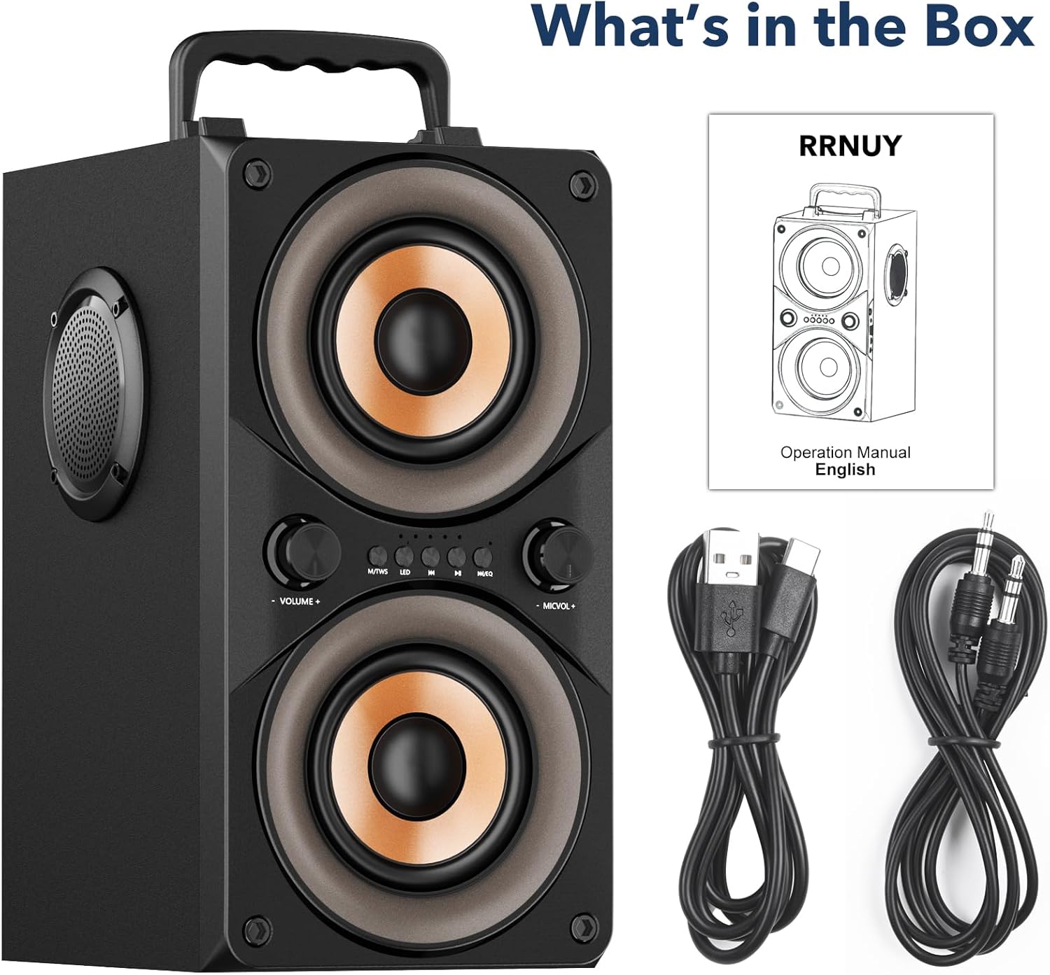100W Bluetooth Speaker Portable Deep Bass Boombox LED TWS