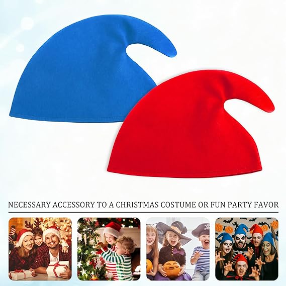 2 Pack Christmas Gnome Hats Santa Costume Party Cosplay Accessories