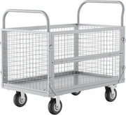 2500LB Heavy Duty Platform Truck Cage Flatbed Cart