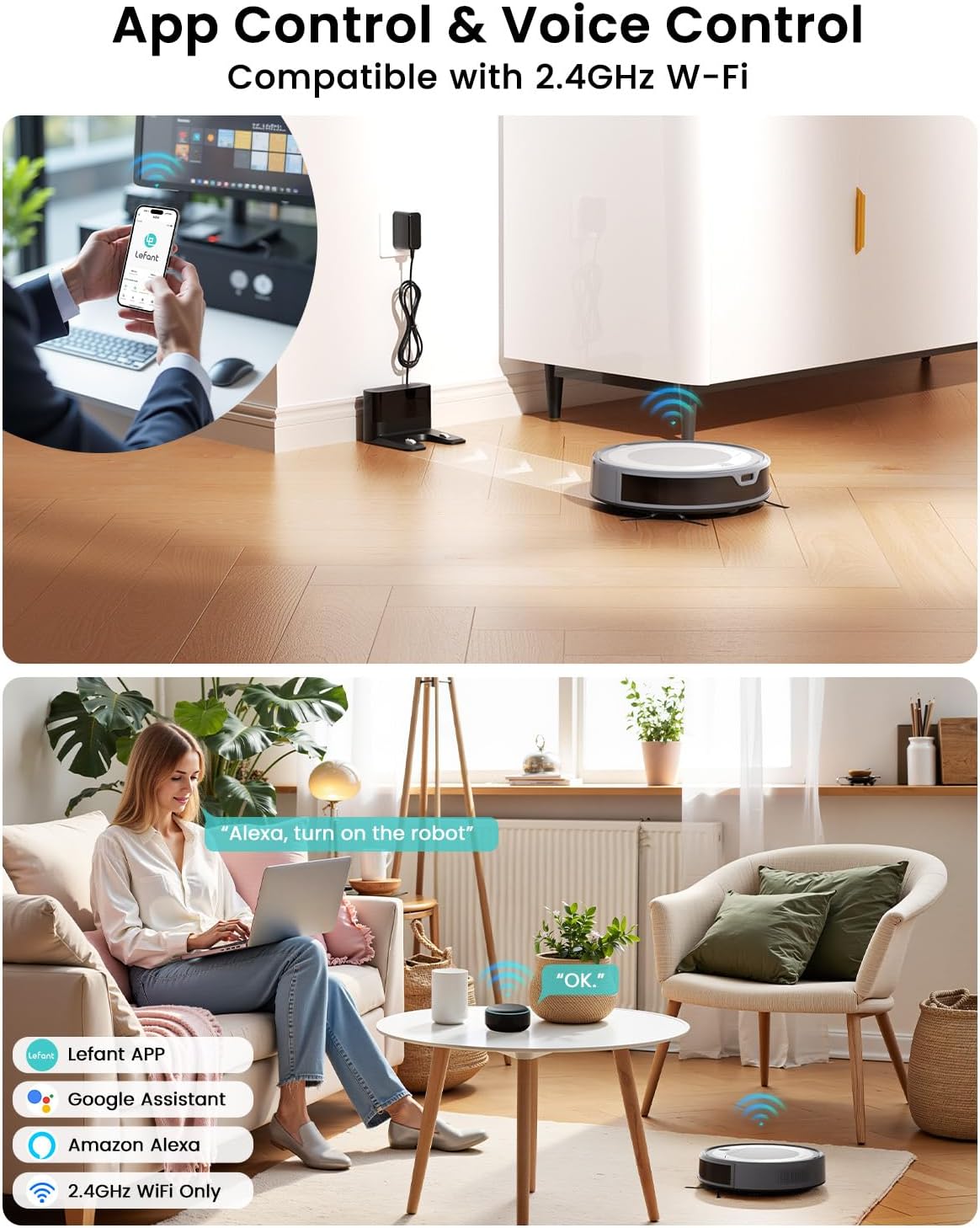 Robot Vacuum Mop 6000Pa LiDAR 170Min WiFi App Pet Hair