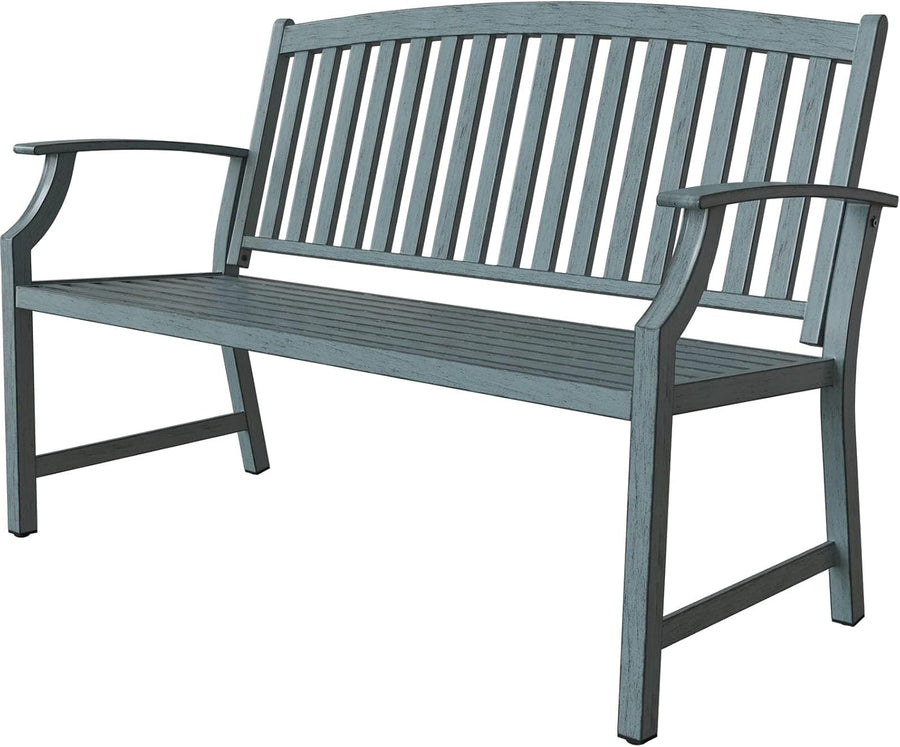 Metal Garden Bench 128cm Outdoor Patio Park Seat Rust Resistant