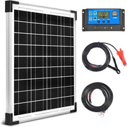 20W Solar Panel 12V Battery Charger Kit PWM Controller