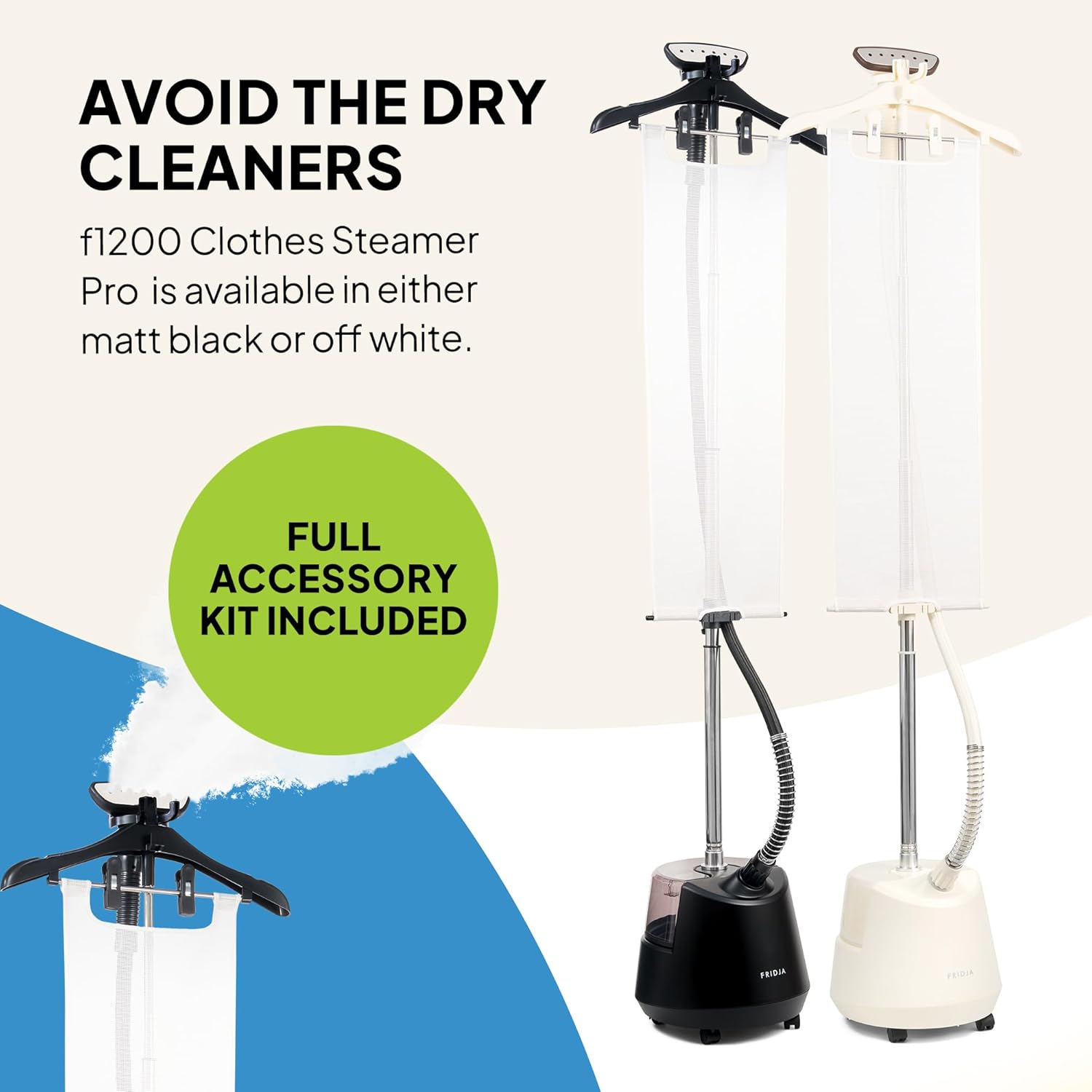 2200W Garment Steamer Pro 3L Tank Fast Heat Upright Clothes Steamer