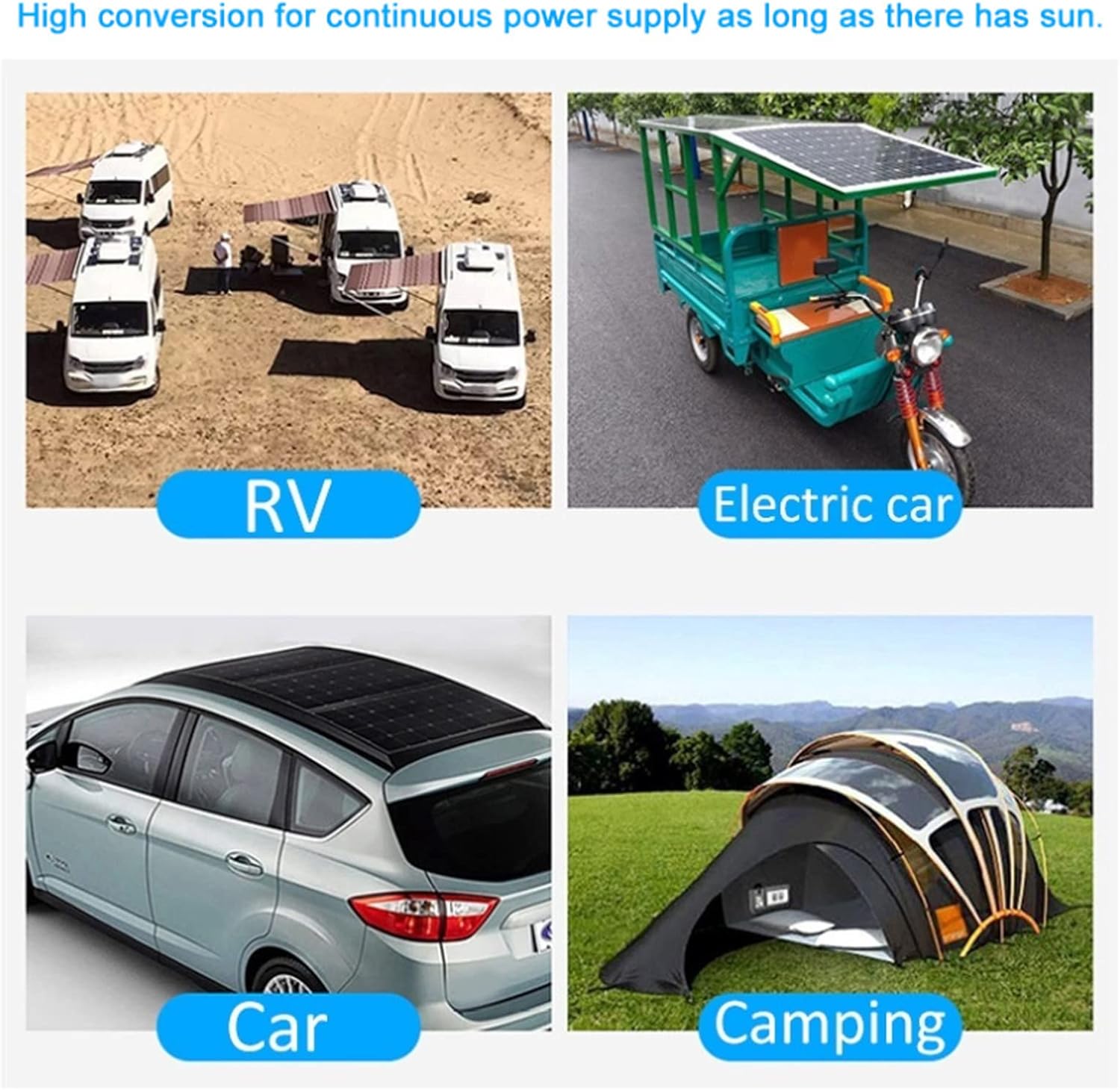 250W Solar Panel Kit 12V 24V Portable Charger RV Boat