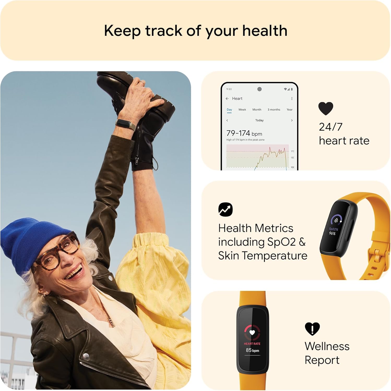 Fitness Activity Tracker 10 Day Battery Sleep Stress