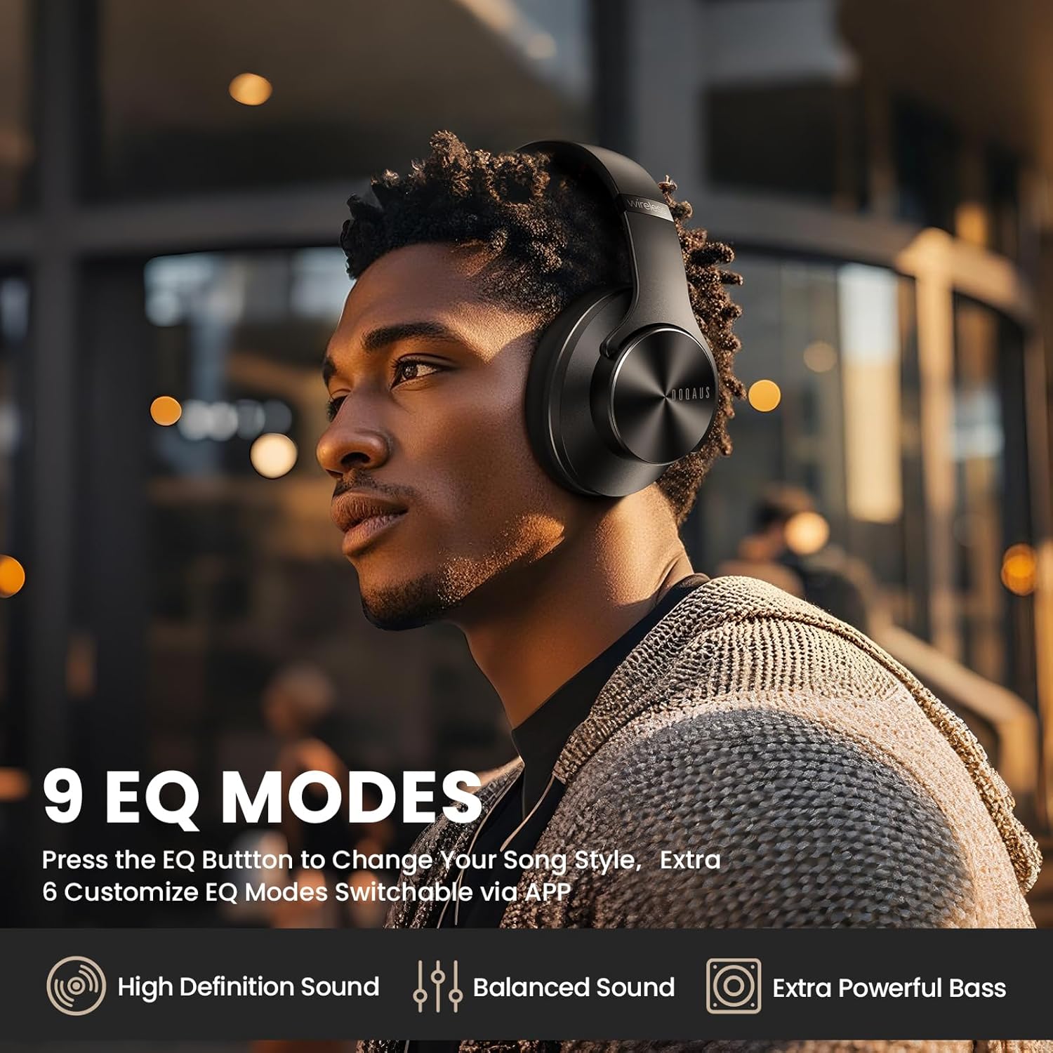 Bluetooth Over Ear Headphones 90H Playtime Foldable Wireless Mic 9 EQ