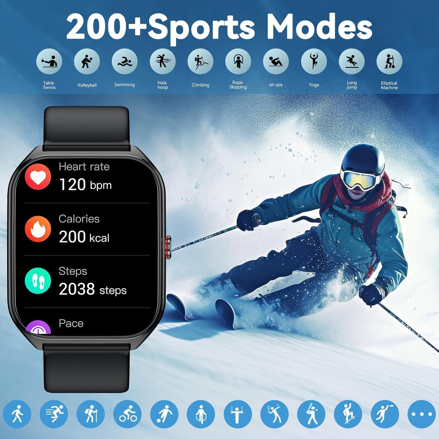 AI Smart Watch Chat Assistant 200 Sports 1000mAh
