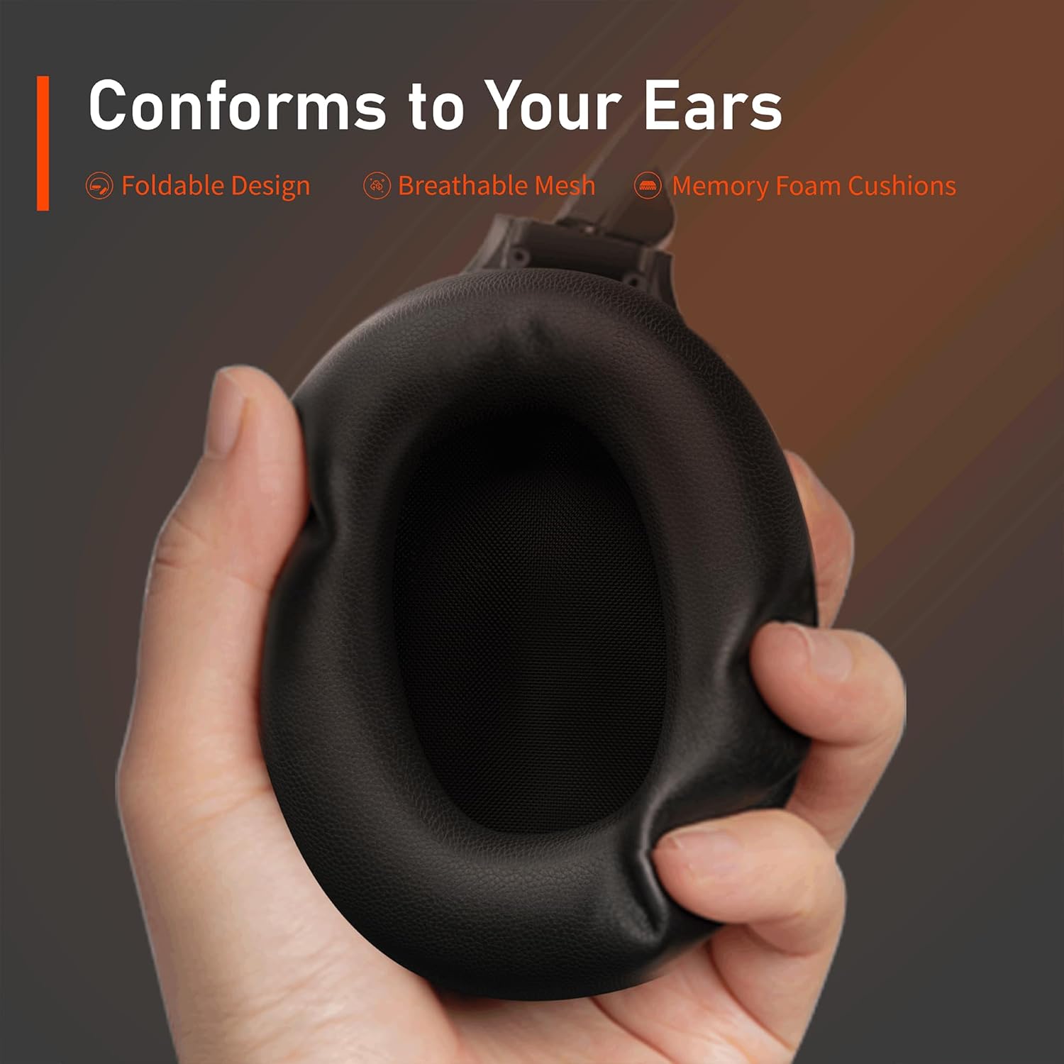 Wireless ANC Over Ear Headphones 120H Playtime Deep Bass Mic