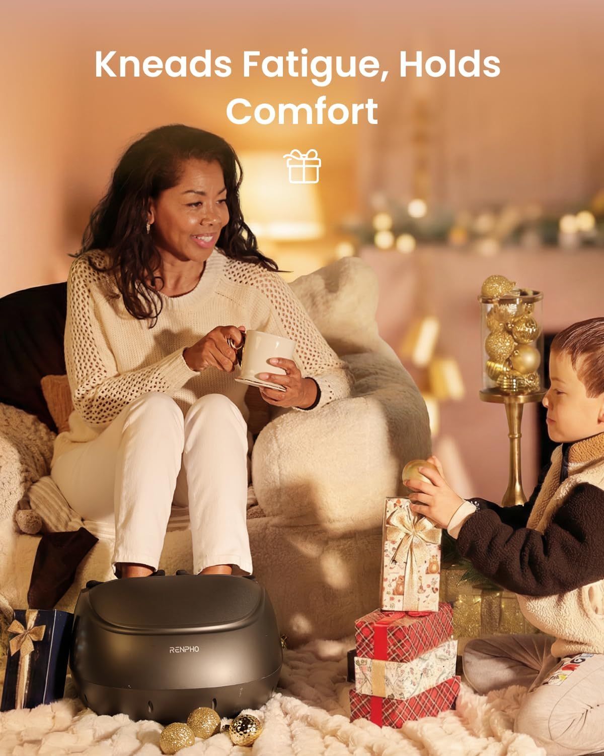 Foot Massager Shiatsu Heat Air Compression Kneading Machine UK12