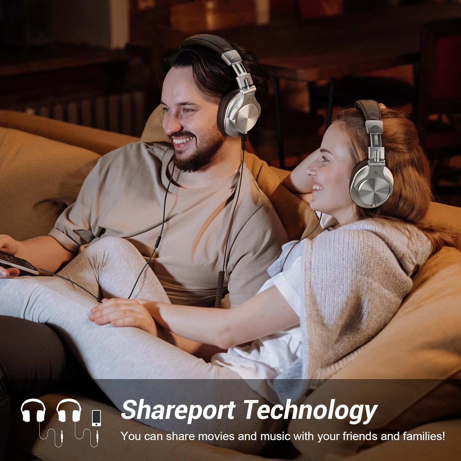 Bluetooth Over Ear Headphones 72H Playtime Studio Monitor DJ