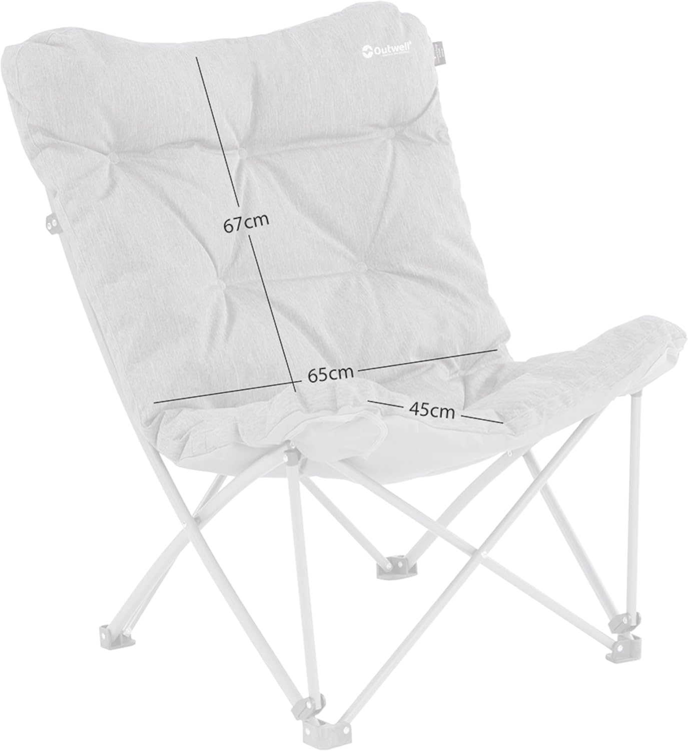 Low Camping Lounge Chair Padded Foldable Yellow