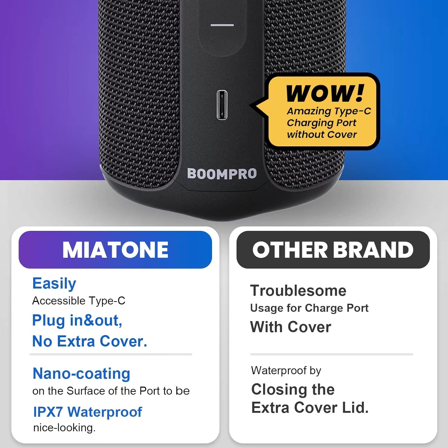 Bluetooth Speaker 36W Portable Stereo Bass Waterproof IPX7 RGB
