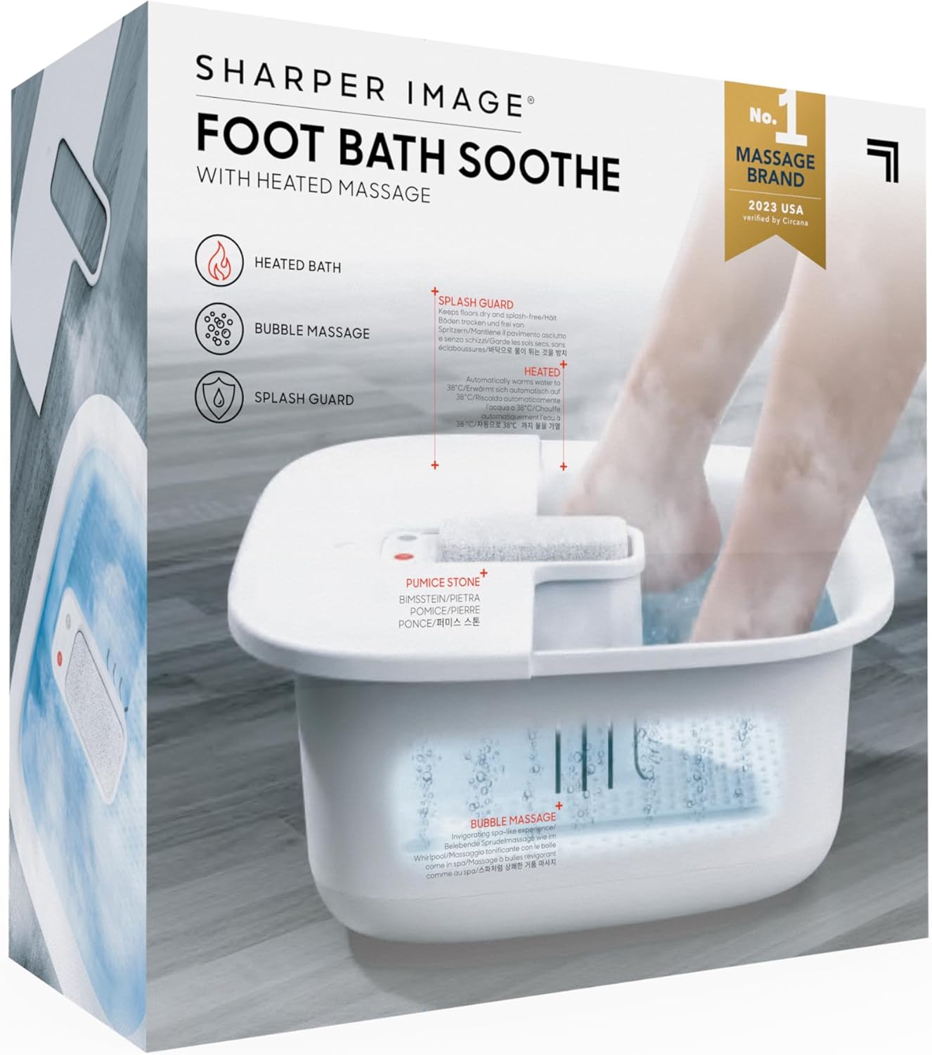 Heated Foot Spa Massager Bubble Soak Bath Pumice Stone Home Foot Spa
