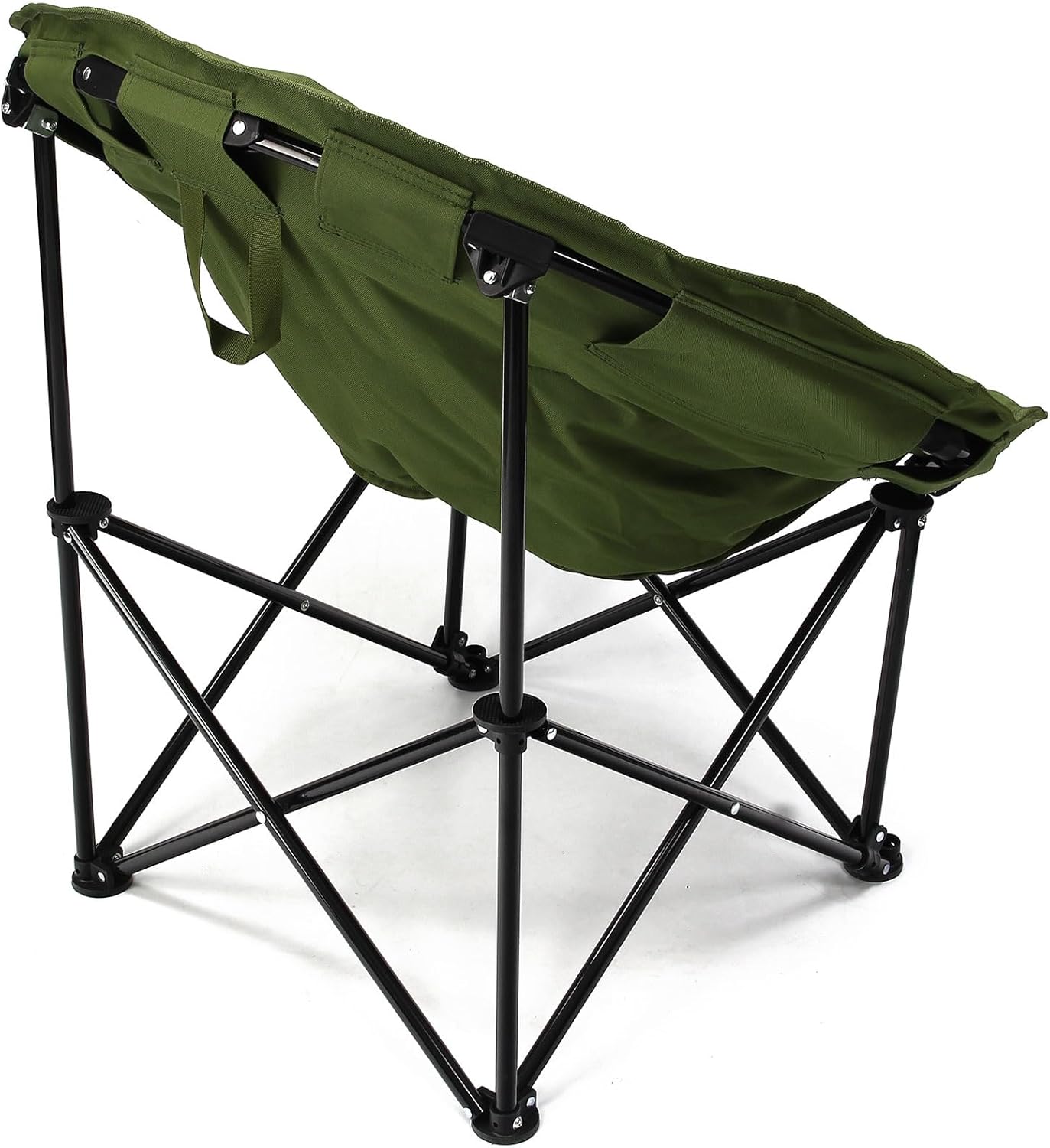 Compact Moon Fishing Chair Foldable Padded Steel Frame Green