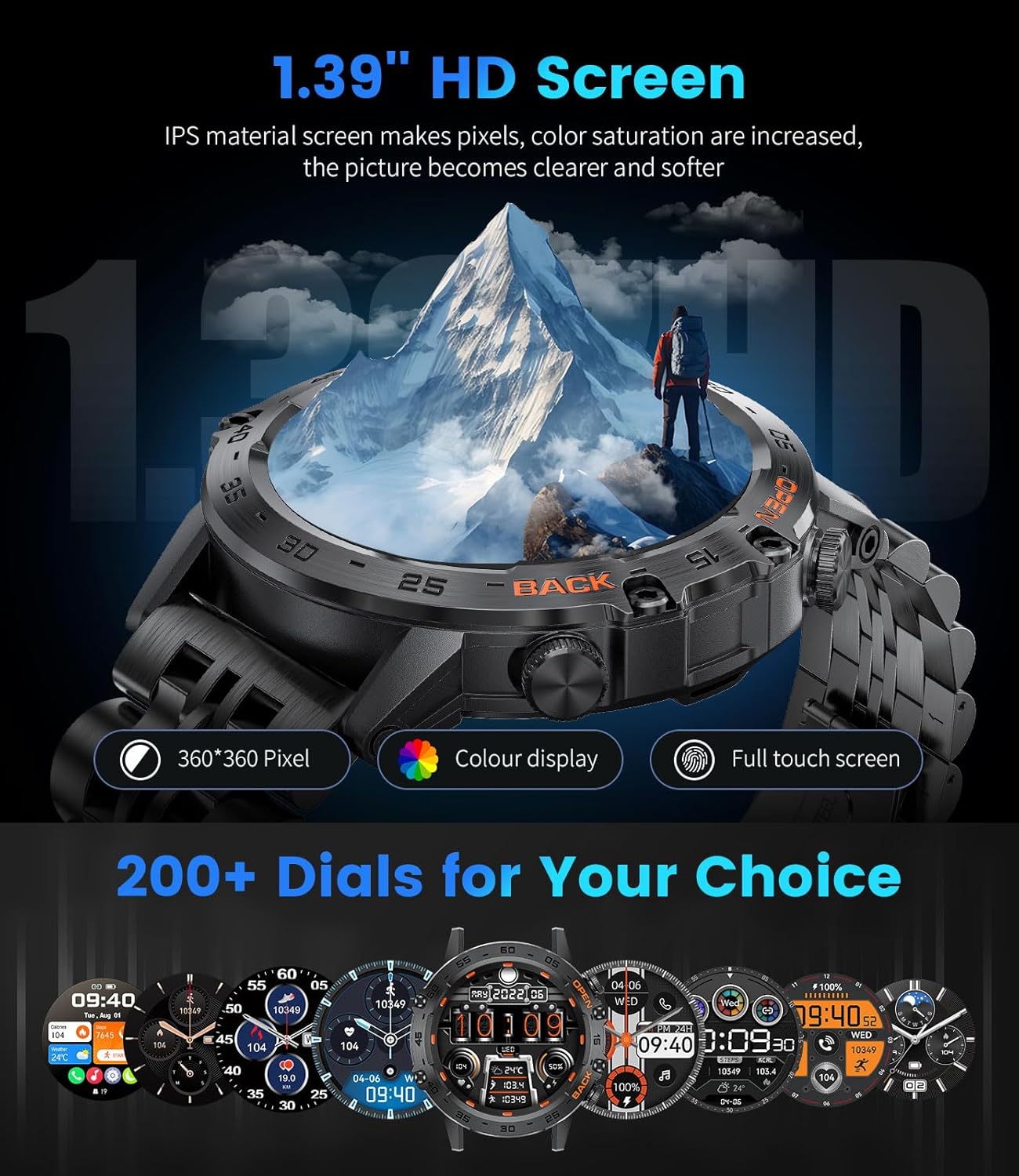 Military Smart Watch Call 100 Sports Heart Sleep
