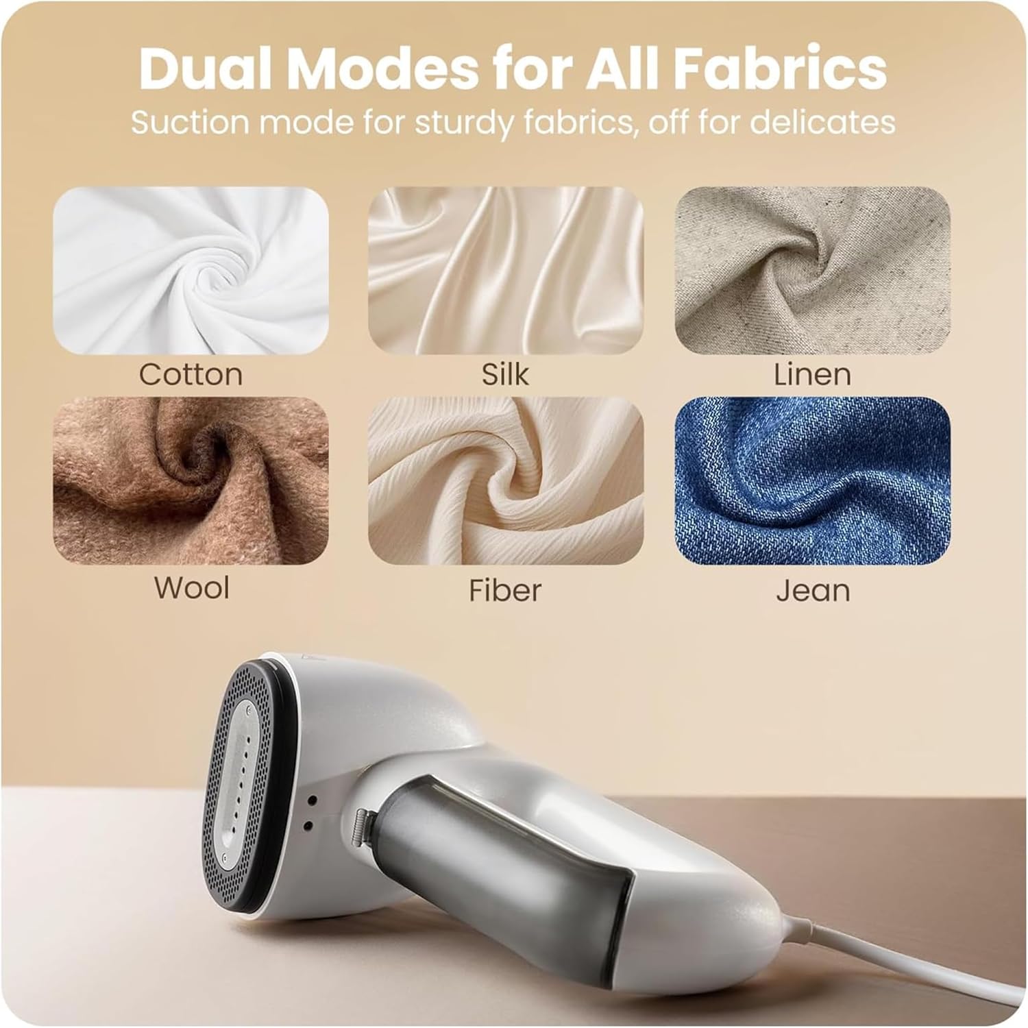2 in 1 Vacuum Clothes Steamer Portable Garment Steamer Fast Heat