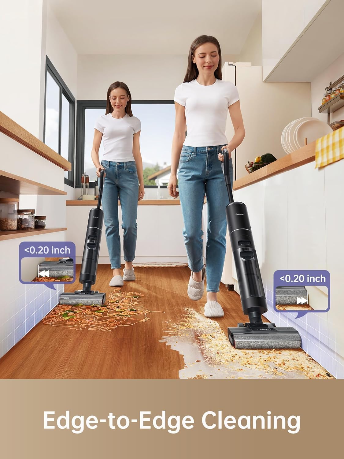 Wet Dry Vacuum Cleaner Cordless Mop Edge Cleaning Hot Air Drying