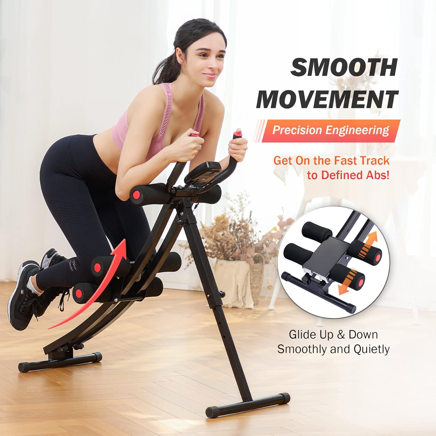 Ab Machine Core Trainer Foldable Abdominal Workout Equipment LCD