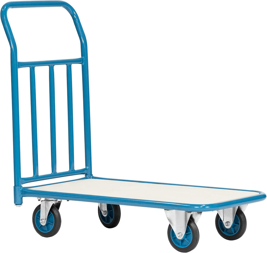 Heavy Duty Flat Bed Trolley 250KG Steel Wooden Deck