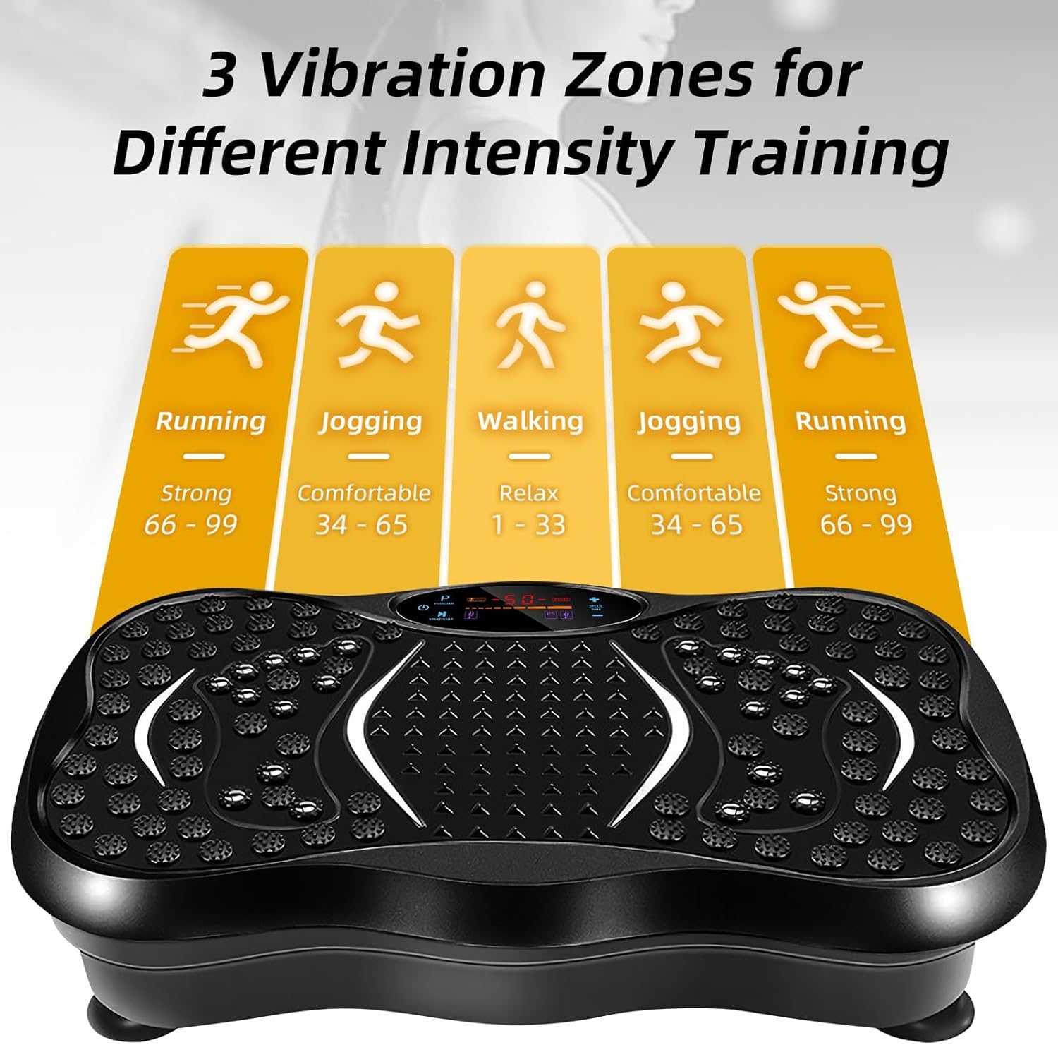 Vibration Plate Exercise Machine w Bluetooth Speaker Bands 99 Speed