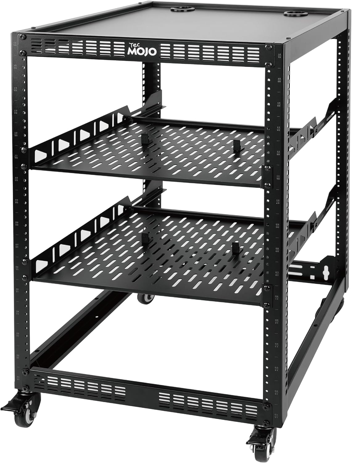 16U Open Frame Network Rack with Wheels 4 Post AV Stand