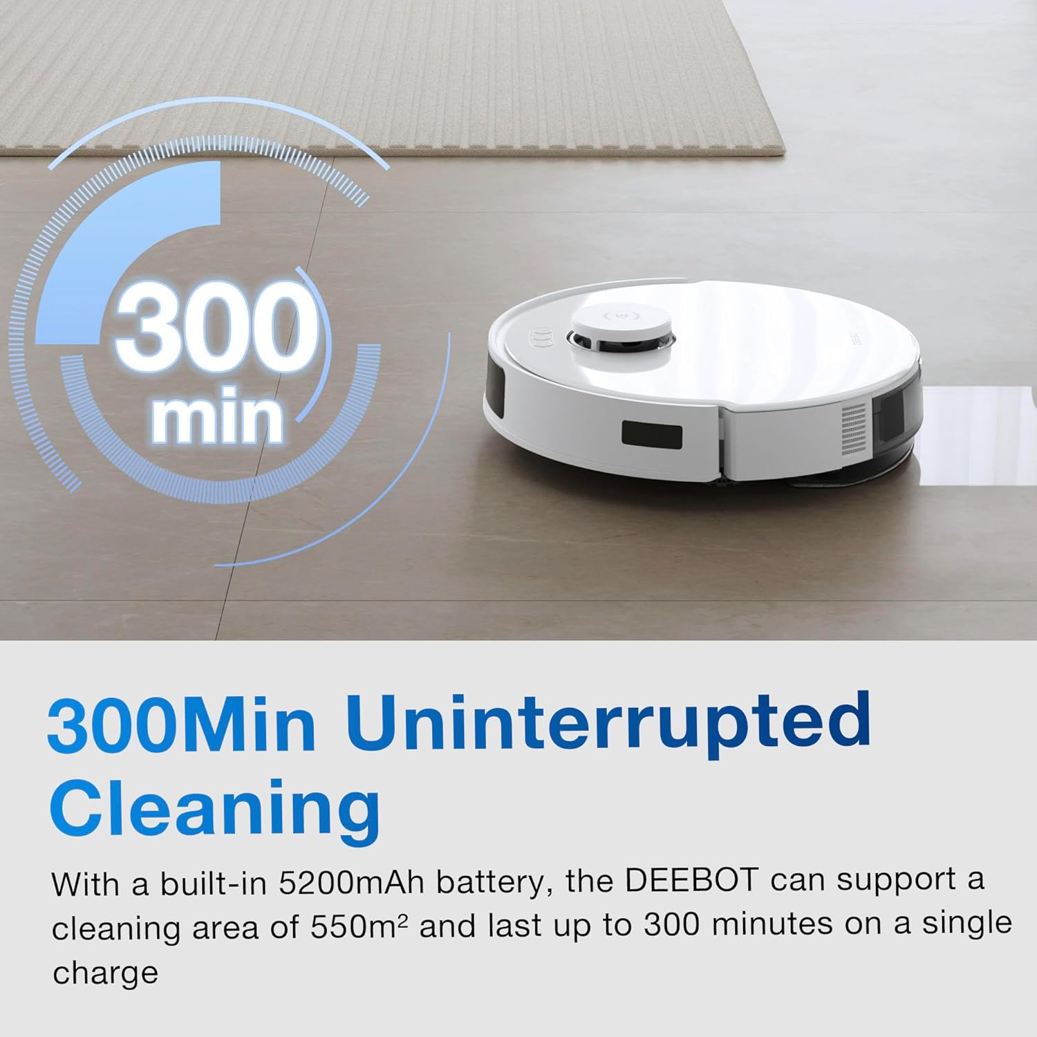 Robot Vacuum Mop 8000Pa LiDAR Mapping 300Min Runtime Pet Hair