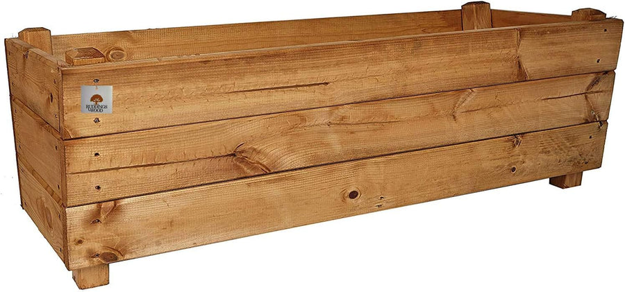 Heavy Duty Large Wooden Trough Planter 102cm Outdoor