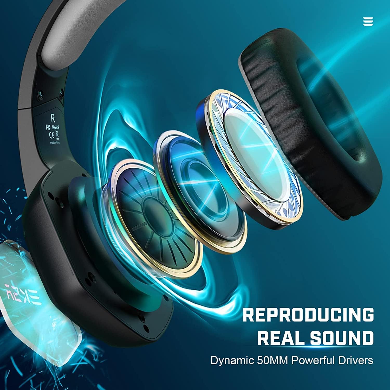 USB Gaming Headset 7.1 Surround Sound 50mm Drivers Mic RGB