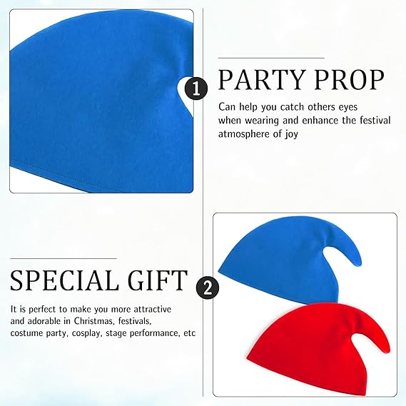 2 Pack Christmas Gnome Hats Santa Costume Party Cosplay Accessories