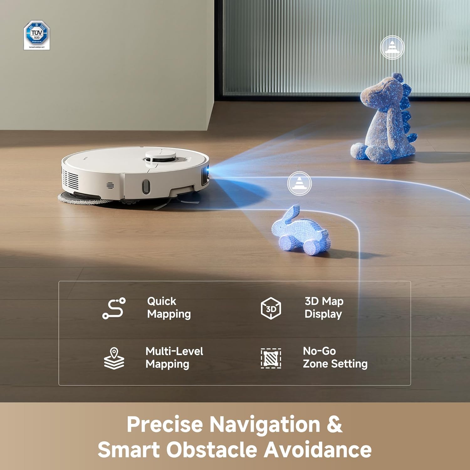 Robot Vacuum Mop 25000Pa Self Empty Auto Wash Dock LiDAR