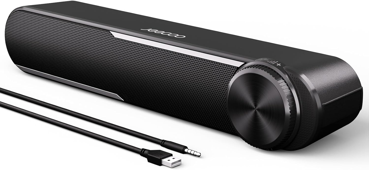 PC Soundbar Speaker USB Powered Stereo 3.5mm Desktop Audio