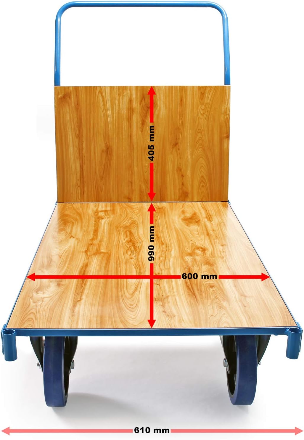 600KG Platform Transport Trolley 100x60cm Brake Wheels