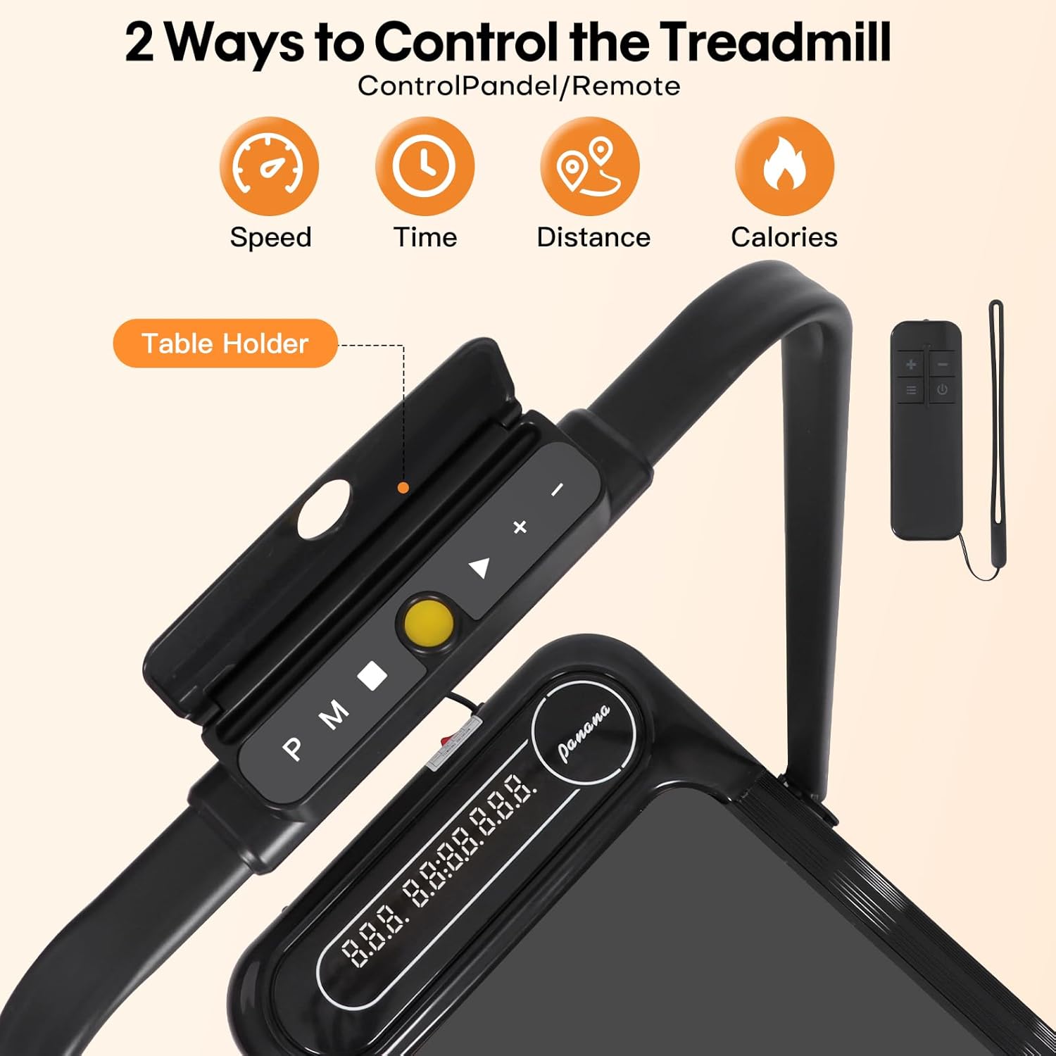 Folding Incline Treadmill Walking Pad Under Desk Running Machine