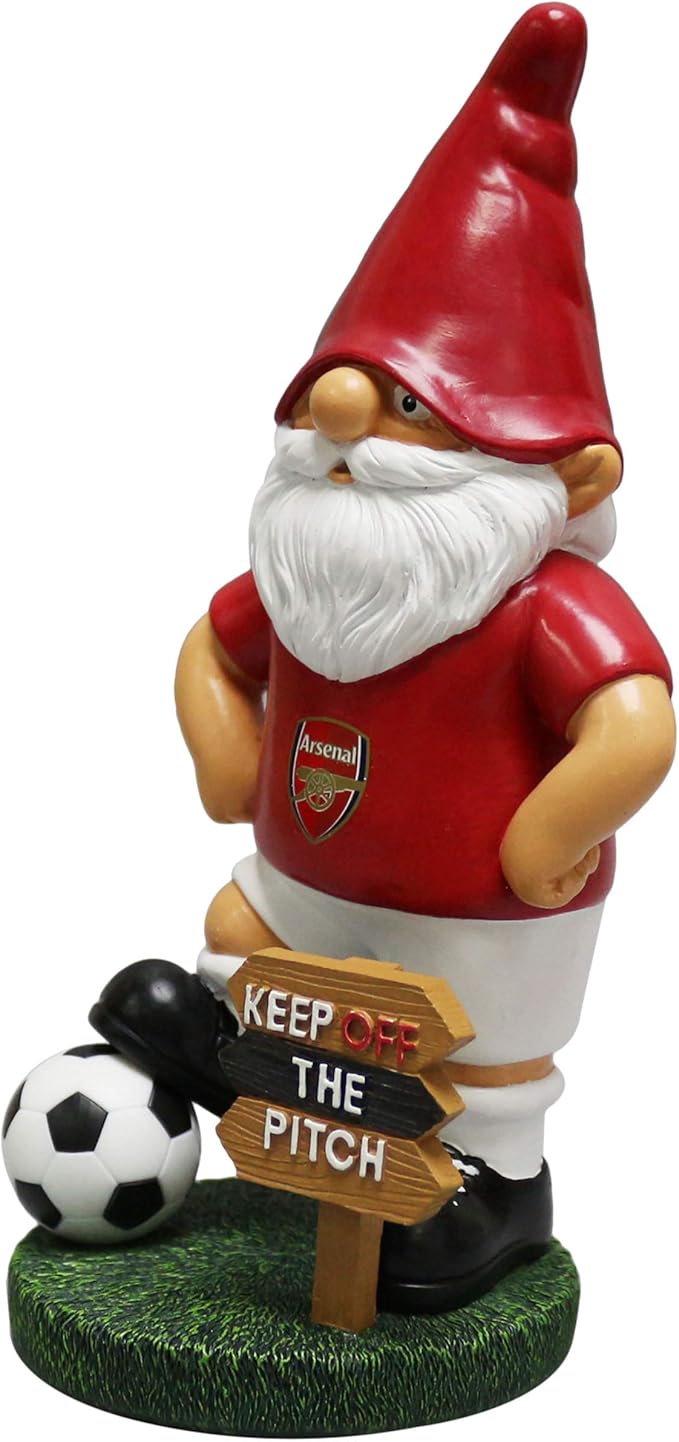 Football Fan Gnome Statue Keep Off Pitch Garden Ornament Decor