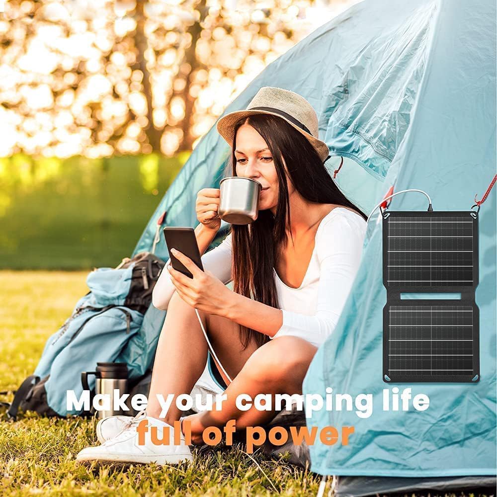 10W Foldable Solar Charger USB Camping Hiking Waterproof