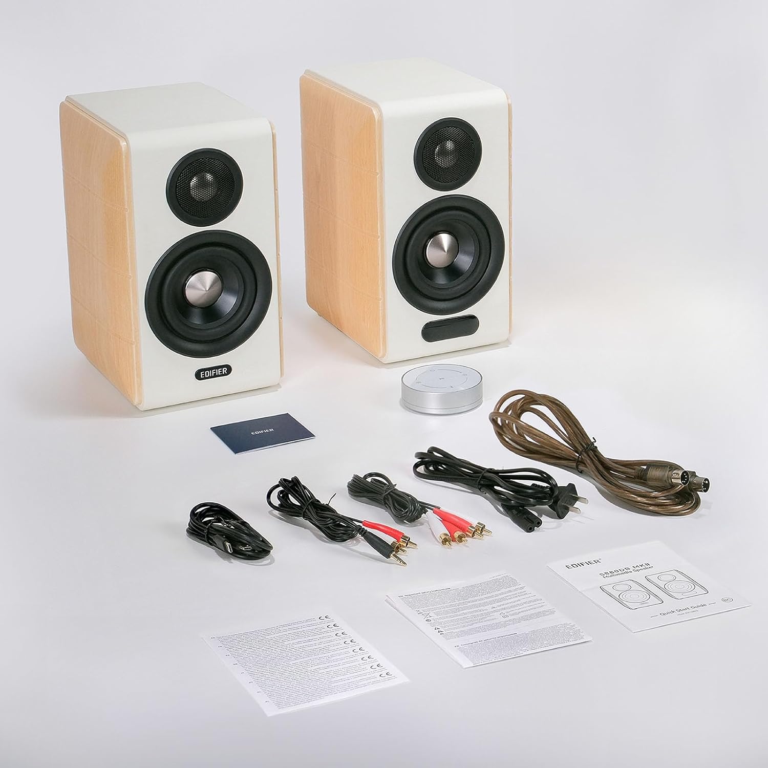 Hi Res Bookshelf Speakers 88W Bluetooth 5.3 Studio Monitor USB C