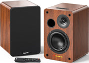 Active Bookshelf Speakers 80W Bluetooth 5.3 Optical Turntable