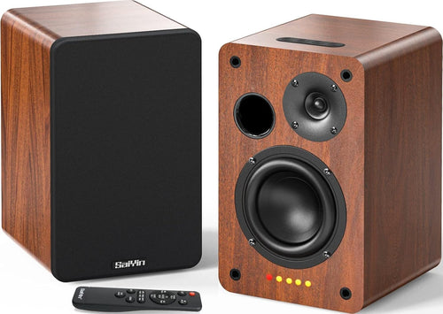 Active Bookshelf Speakers 80W Bluetooth 5.3 Optical Turntable