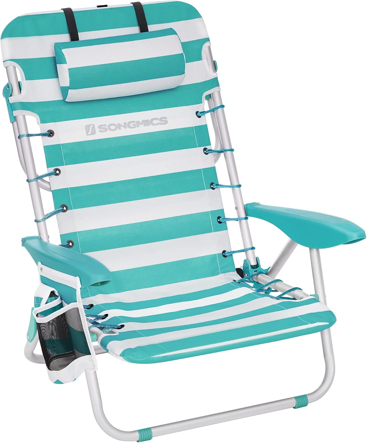 Portable Beach Chair Reclining Foldable Seat Green