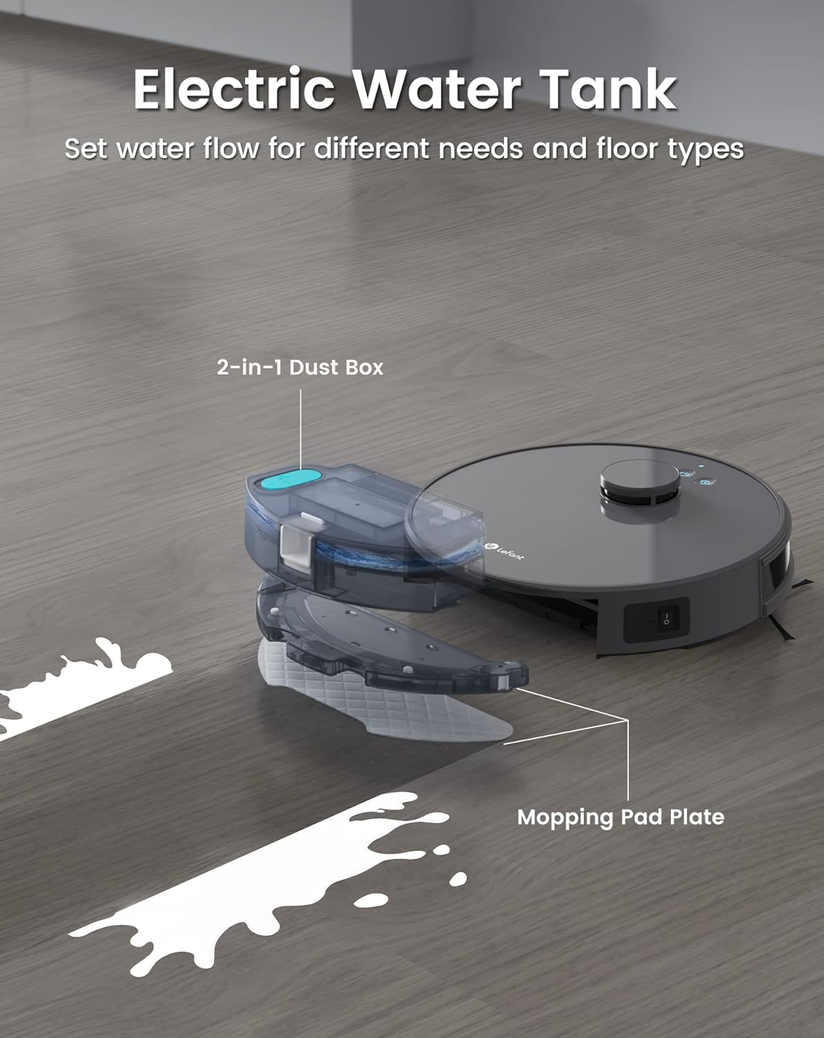 Robot Vacuum Mop 5500Pa LiDAR Mapping WiFi App Pet Hair