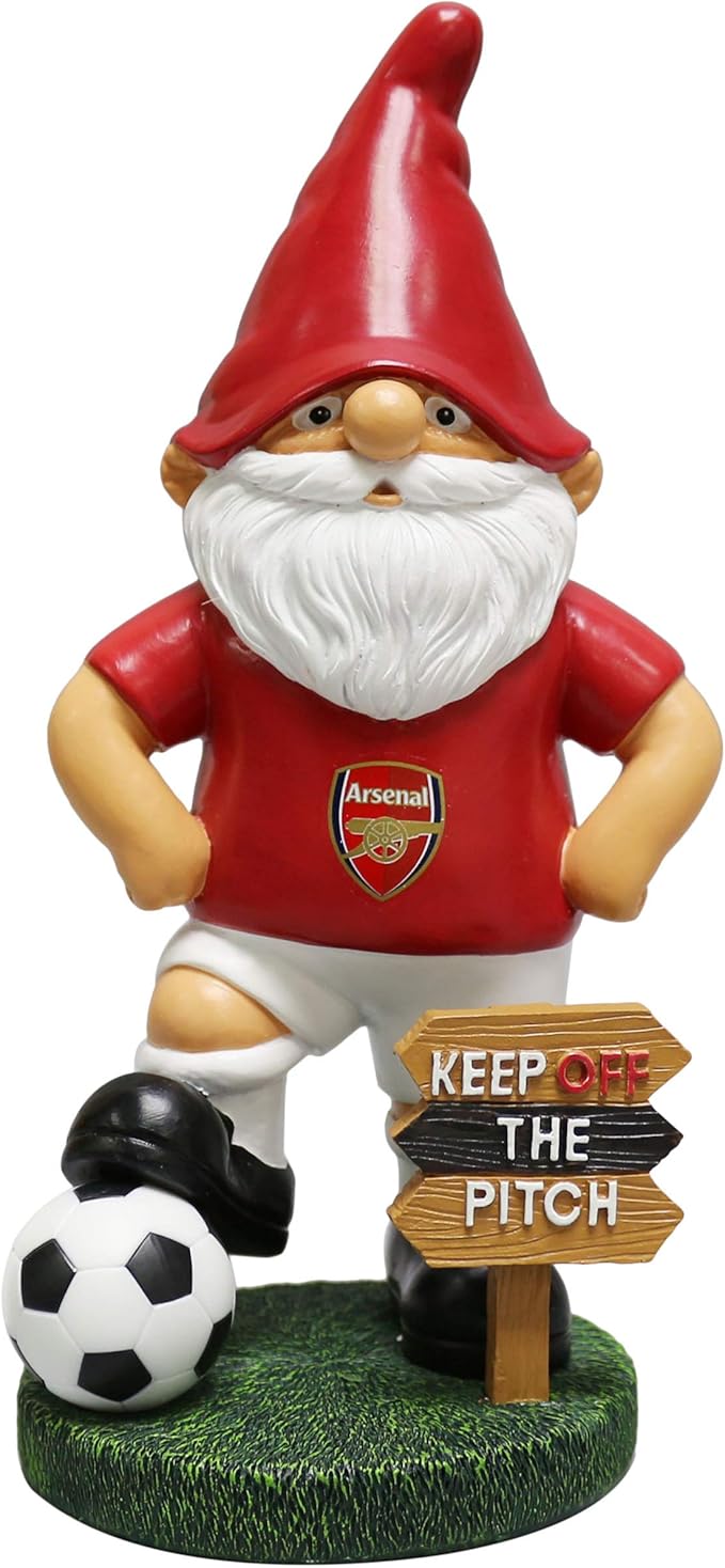 Football Fan Gnome Statue Keep Off Pitch Garden Ornament Decor