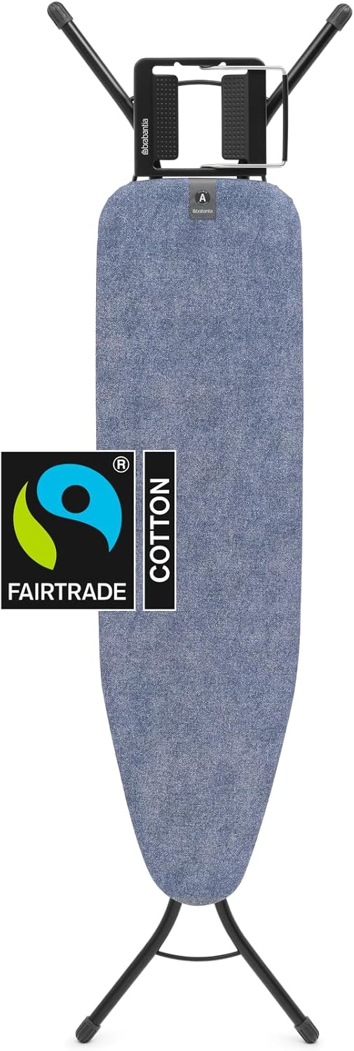 Foldable Ironing Board 110x30cm Adjustable Height w/ Steam Iron Rest