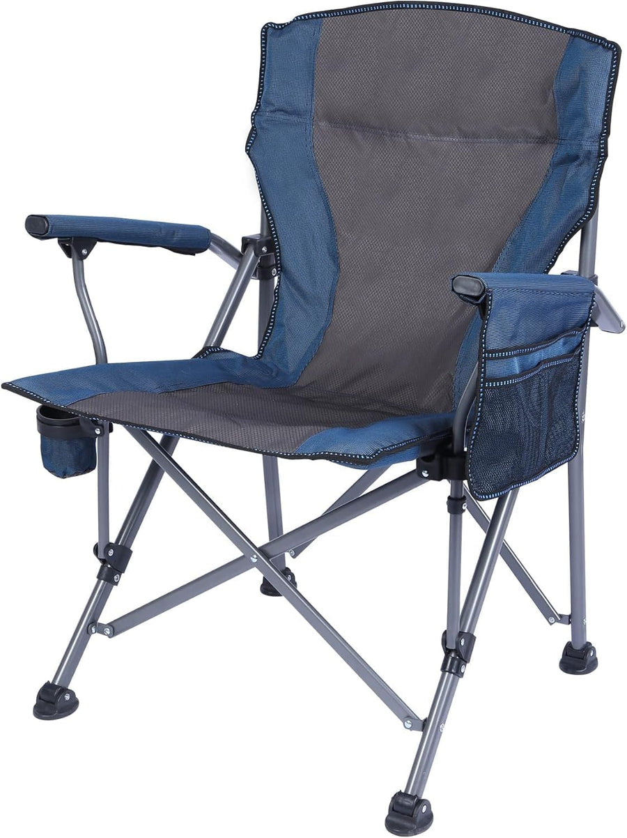 Oversized Folding Camping Chair 200kg Heavy Duty Blue