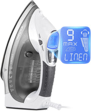 2400W Steam Iron LCD Display Ceramic Soleplate 340ml Tank