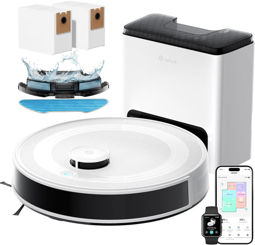 Robot Vacuum Mop Self Empty 6000Pa LiDAR 75 Day WiFi Pet Hair