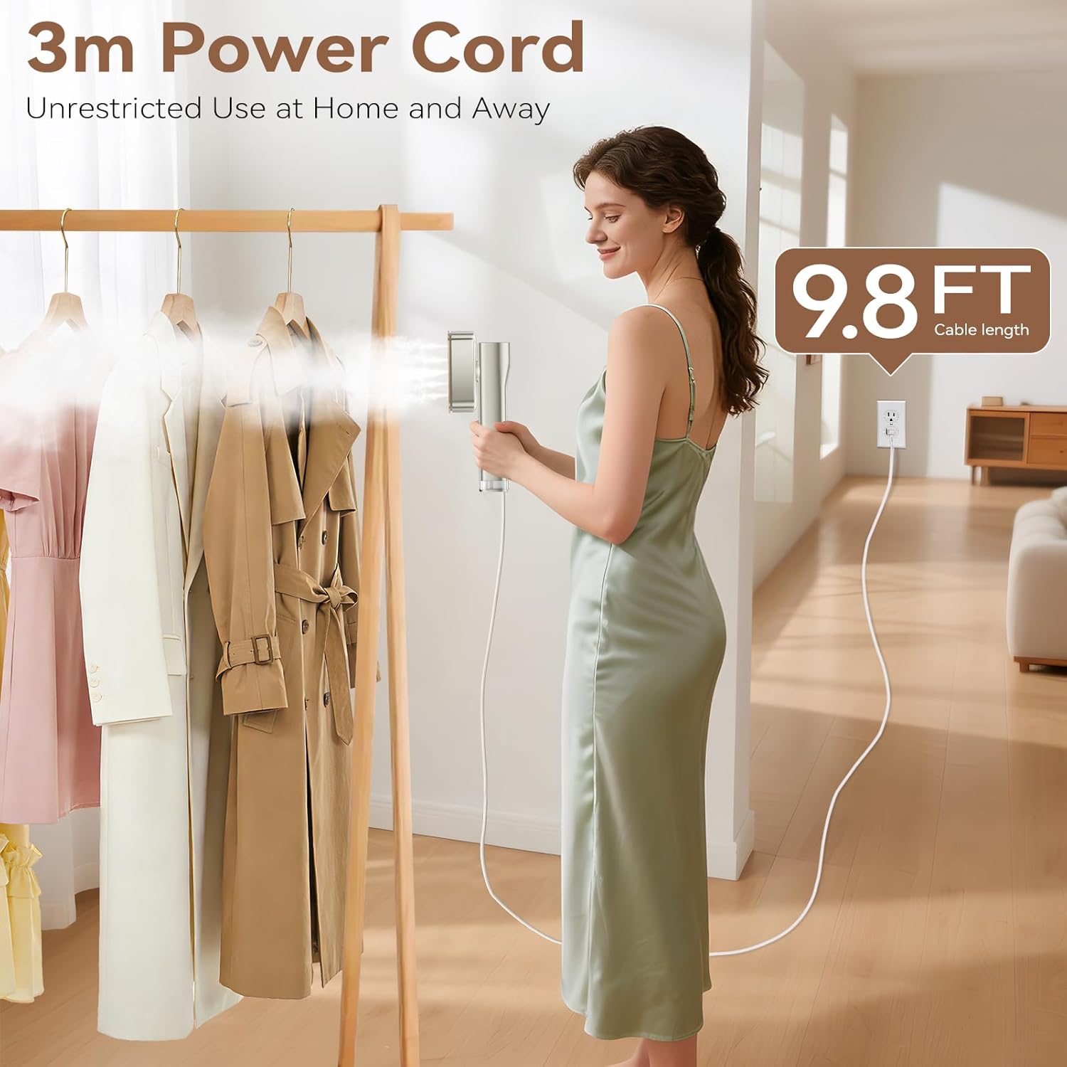 Travel Clothes Steamer 2 in 1 Dual Tank 1300W 4 Modes Fast