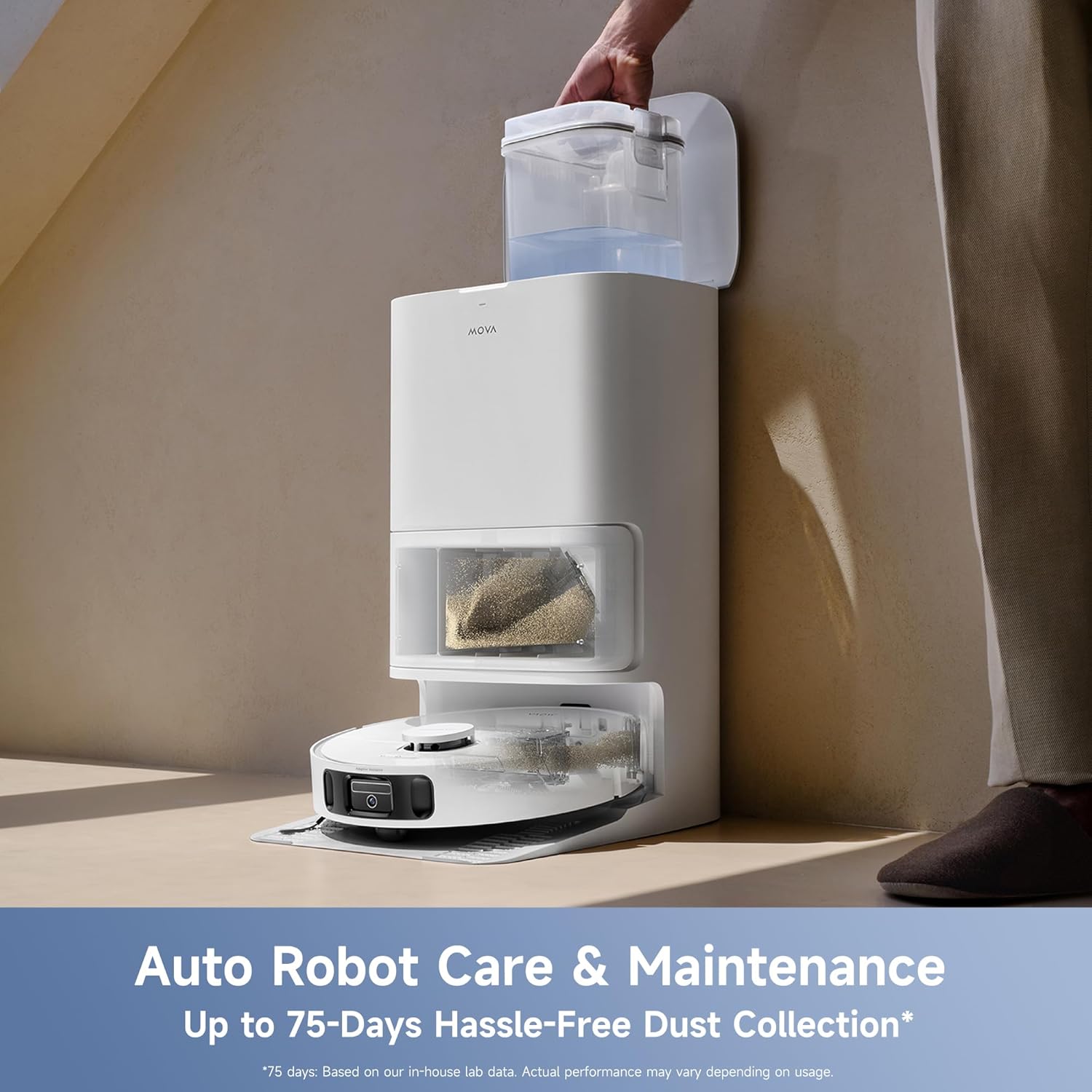 Robot Vacuum Mop 19000Pa Auto Empty 75 Days Hot Air Drying