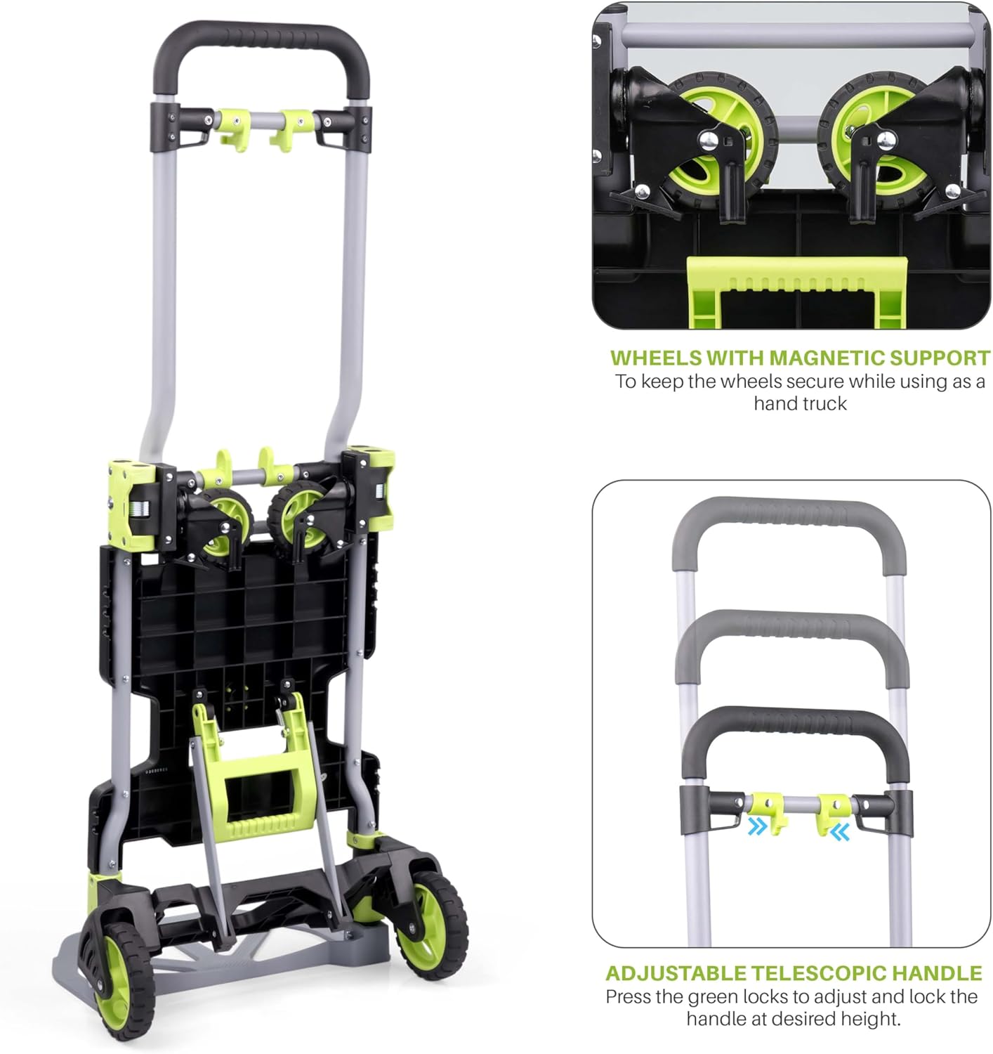 2 In 1 Folding Sack Truck Trolley 120KG Flatbed Cart