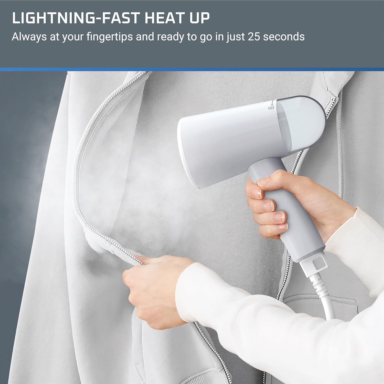Travel Garment Steamer 1100W Foldable 25s Heat Portable